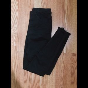 High waisted black denim jeans